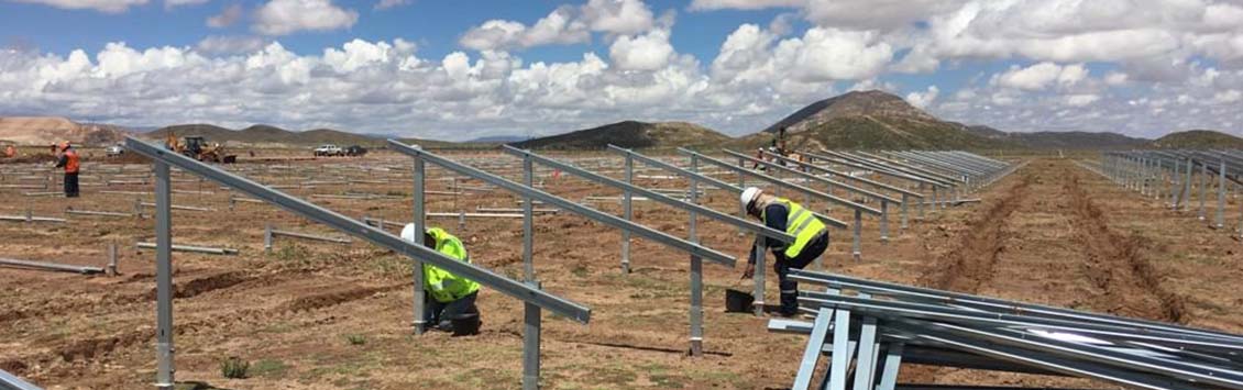 Supervisión de la construcción de una planta solar fotovoltaica en Bolivia